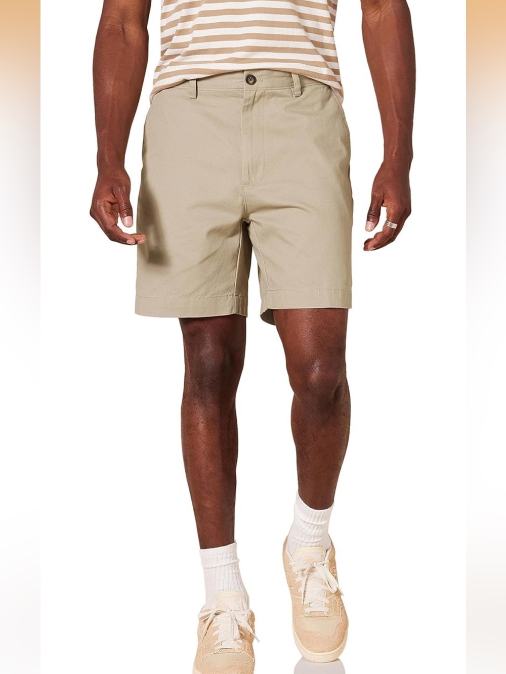 Amazon Essentials Men's Classic-Fit 7" Chino Shorts Khaki Summer Father’s Day 33